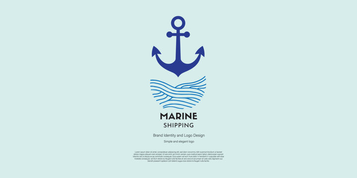 Marine shipping logo design for logistic company or naval