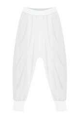 White harem pants. vector illustration