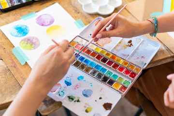 Watercolor Workshop. Artistic Awakening: Students Embrace the Beauty of Watercolor Painting