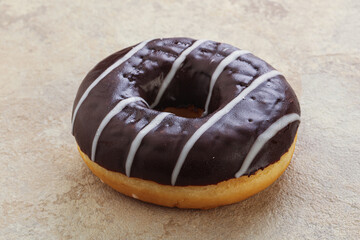 Glazed sweet tasty chocolate donut