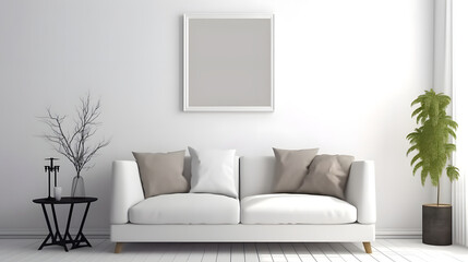 Empty Frame in a Modern Living Room