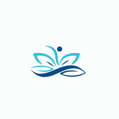 abstract nature yoga logo design