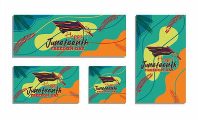 juneteenth freedom day banner design template