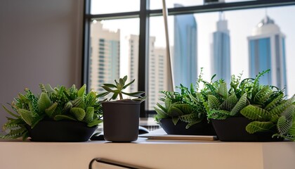 modern office interior with plant