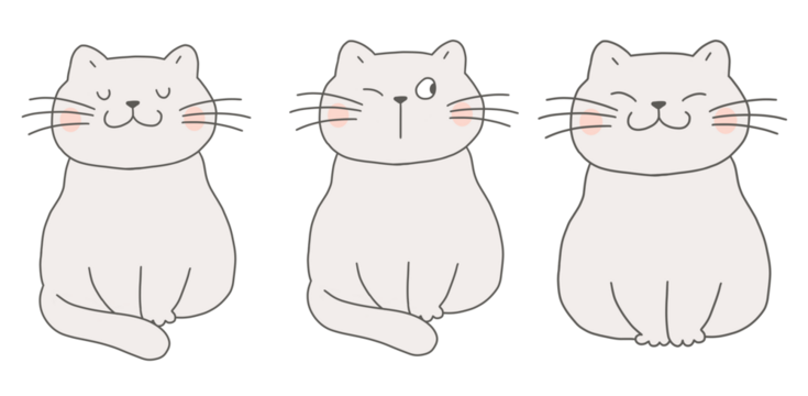 cute funny cat cartoon image PNG