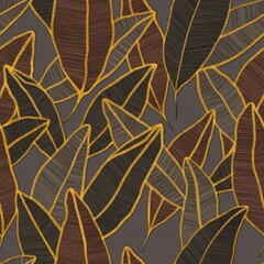 Leaves seamless pattern, Floral pattern, Seamless botanical texture, textile pattern, Leaf design, Tropical design