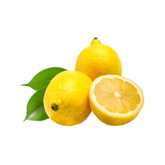 Lemon fruit isolated on transparent background