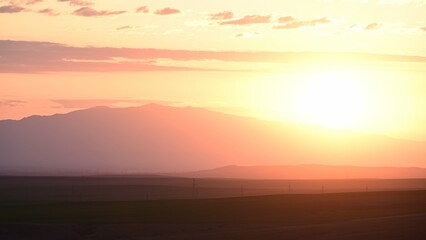 Archarly pass. View from top of the hills above the road connecting Kaochagay and Saryozek