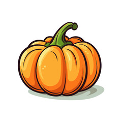 Cartoon pumpking on a white background. Vector illustration.