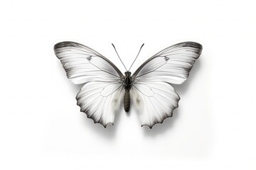 Fototapeta na wymiar Isolated on a white background, a graceful butterfly captivates with its vibrant colors and delicate wings. Generative AI