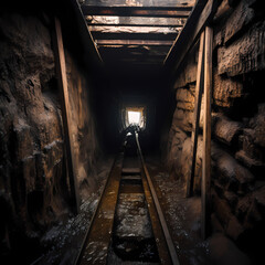 Fototapeta na wymiar the mine tunnel 