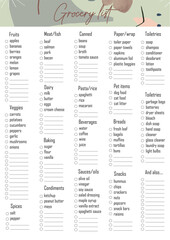 Grocery Lists planner printable template vectors. Printable and Digital