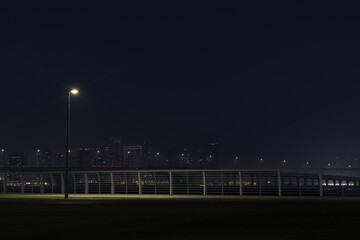 Light pole near walkway in abu dhabi city