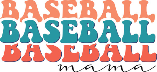 Baseball Retro Wavy Design