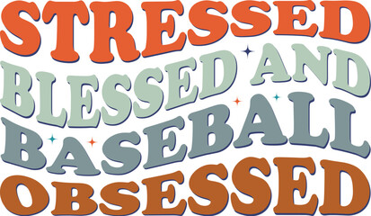 Baseball Retro Wavy Design