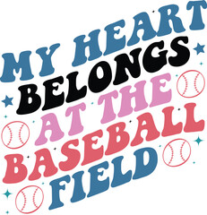 Baseball Retro Wavy Design