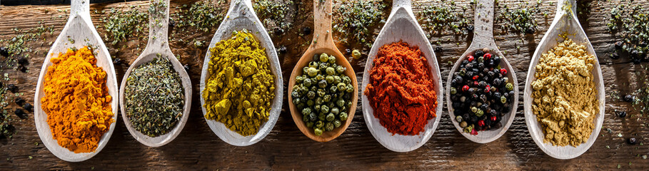 Composition with assortment of spices and herbs