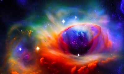 dazzling galaxy cloud nebula in space. a starry night sky. cosmology and astronomy. Wallpaper with a supernova background