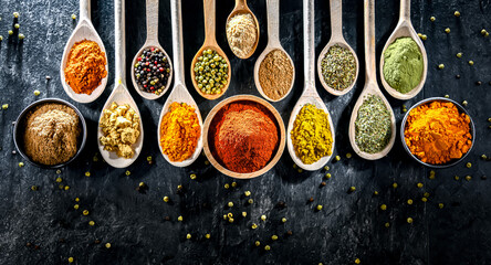 Composition with assortment of spices and herbs