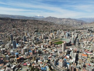 view of the city of the city La Paz by drone