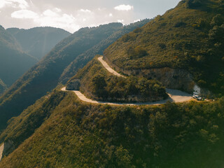 aerial view of Mountain road in mexico
