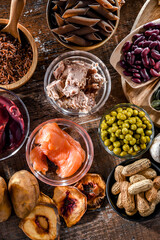 Composition with food products rich in niacin