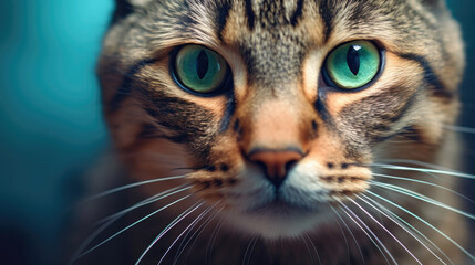 Close up photo of cat from front