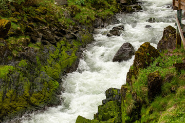 Scenic photograph of a river in Alaska landscape 