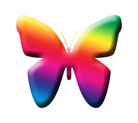 butterfly rainbow design on transparent background