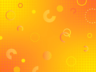 オレンジと黄色のグラデーション　ポップな幾何学模様の背景	