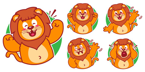 Lion cartoon sticker