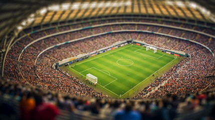 Photo top view of a soccer stadium