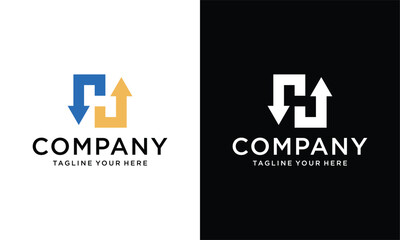 Initial H Logo, letter H with arrow combination, usable for logistic, finance and company logos.