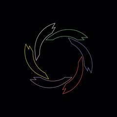 Circle line art vector logo design