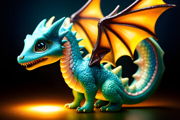 Obraz premium cute dragon, symbol of the year 2024, generative ai 