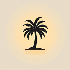 minimalist pam tree island isolated logo generative ai