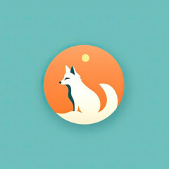 Obraz premium minimalist fox isolated logo generative ai