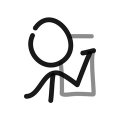 stick figure drawing a rectangle doodle illustration