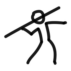 javelin throw simple line art doodle
