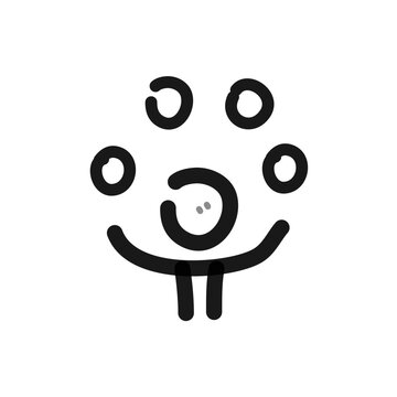 recommend clip art: block figure juggling balls simple line art vector doodle
