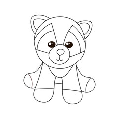 raccoon vector character vector outline coloring book

