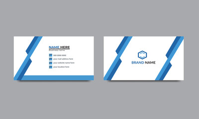 Combination of white and blue business card, visiting card and name card template.