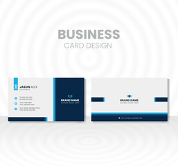 Vector modern creative and clean business card template, professional name card template, blue modern creative business card and name card, horizontal simple clean