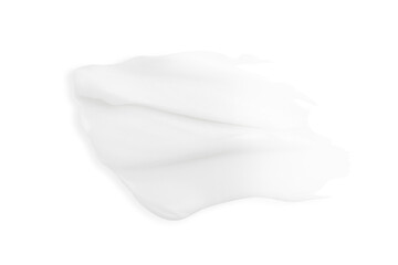 A smear of white cream on a blank background. PNG