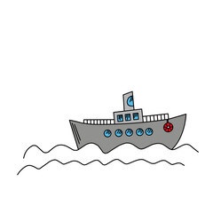 Obraz premium Boat Ship Logo Icon Design Vector Illustration