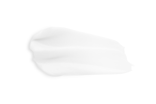 A smear of white cream on a blank background. PNG