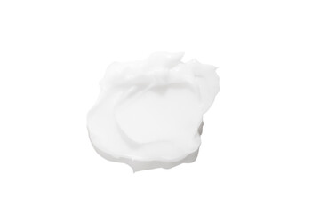 A smear of white cream on a blank background. PNG