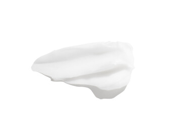 A smear of white cream on a blank background. PNG