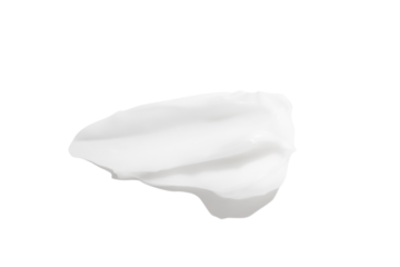 A smear of white cream on a blank background. PNG
