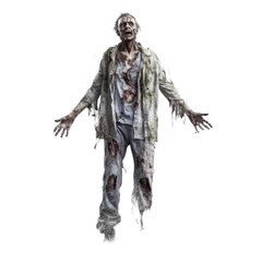 Fototapeta na wymiar zombie isolated on a transparent background, generative ai